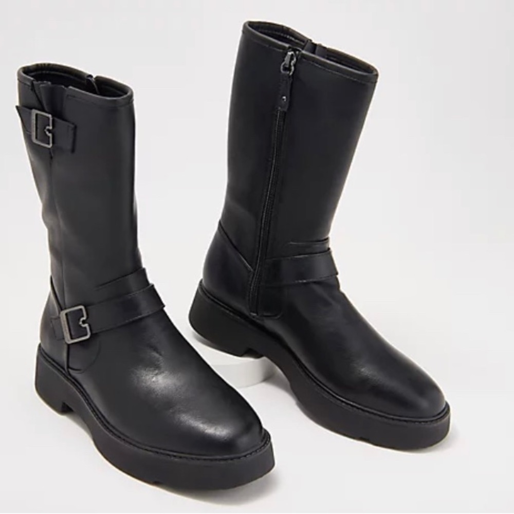 Dr. Scholl's Black Mid-Calf Combat Boots